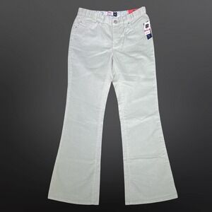Gap Kids Stretch‎ Flare Corduroy Glitter Pants Girls 12R Mint Y2K Adj. Waist NWT